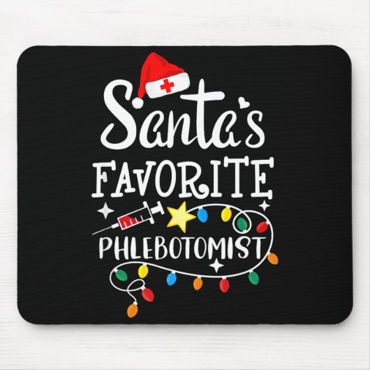 Santa's Favorite Phlebotomist Christmas Phlebotomy Muismat (Voorkant)