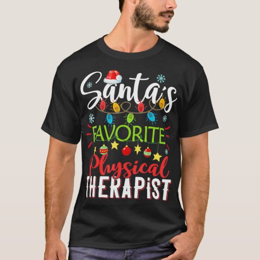 Santas Favorite Physical Therapist Santa Hat Chris T-shirt (Voorkant)