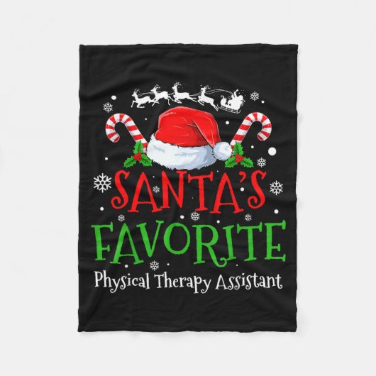 Santa's Favorite Physical Therapy Istant Christmas Fleece Deken (Voorkant)