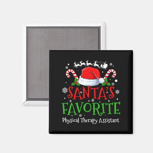 Santa's Favorite Physical Therapy Istant Christmas Magneet (Voorkant / Achterkant)