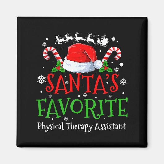 Santa's Favorite Physical Therapy Istant Christmas Magneet (Voorkant)