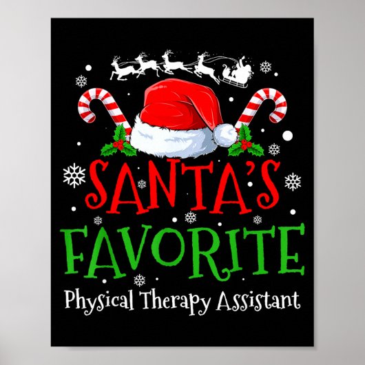 Santa's Favorite Physical Therapy Istant Christmas Poster (Voorkant)