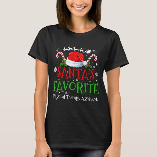 Santa's Favorite Physical Therapy Istant Christmas T-shirt (Voorkant)