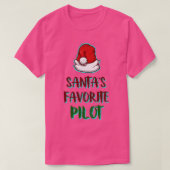 Santas Favorite Pilot Funny Santa Claus Kerstmis T-shirt (Design voorkant)