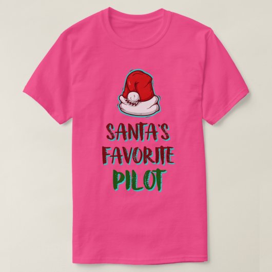 Santas Favorite Pilot Funny Santa Claus Kerstmis T-shirt (Design voorkant)