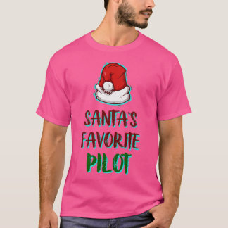 Santas Favorite Pilot Funny Santa Claus Kerstmis T-shirt