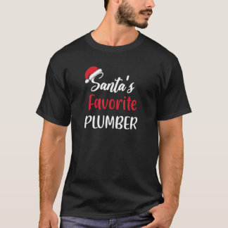 Santas Favorite Plumber Kerstpajama mas T-shirt