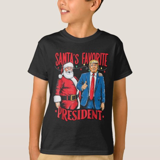 Santa's Favorite President Santa Trump Dance Chris T-shirt (Voorkant)