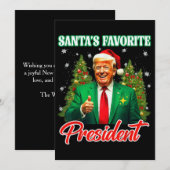 Santa's Favorite President | Trump Christmas Gift Feestdagenkaart (Voorkant / Achterkant)