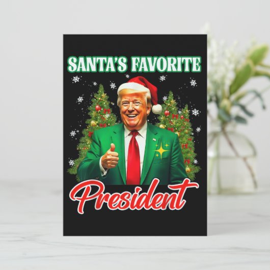 Santa's Favorite President | Trump Christmas Gift Feestdagenkaart (Staand voorkant)