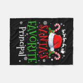 Santa's Favorite Principal Christmas Party  Fleece Deken (Voorkant (Horizontaal))
