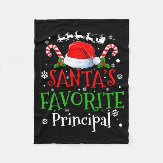 Santa's Favorite Principal Christmas Party  Fleece Deken (Voorkant)