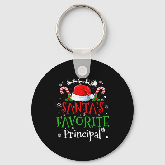 Santa's Favorite Principal Christmas Party Sleutelhanger (Voorkant)