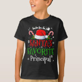 Santa's Favorite Principal Christmas Party  T-shirt (Voorkant)
