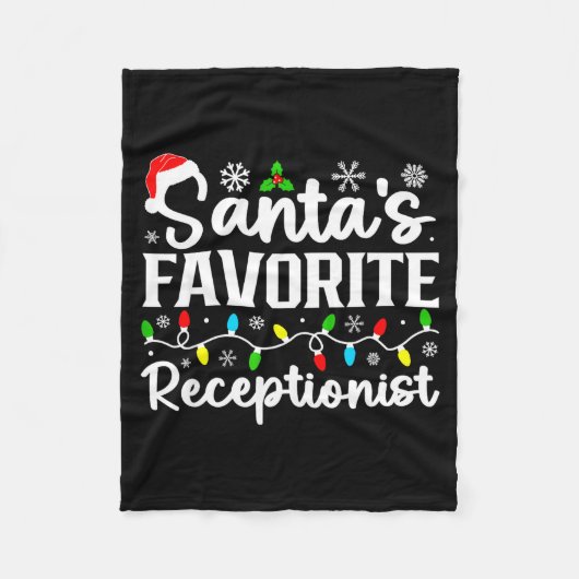 Santa's Favorite Receptionist Christmas Family Mat Fleece Deken (Voorkant)