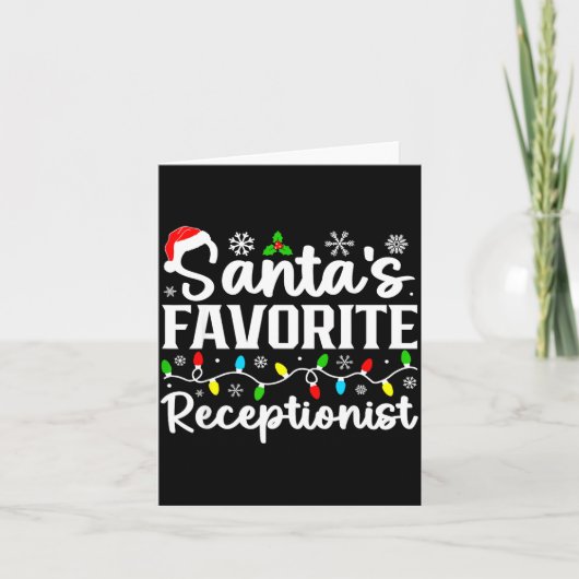 Santa's Favorite Receptionist Christmas Family Mat Kaart (Voorkant)