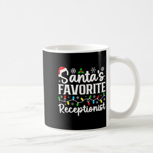 Santa's Favorite Receptionist Christmas Family Mat Koffiemok (Rechts)