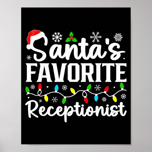 Santa's Favorite Receptionist Christmas Family Mat Poster (Voorkant)