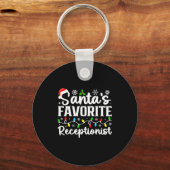 Santa's Favorite Receptionist Christmas Family Mat Sleutelhanger (Voorkant)