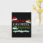 Santa's Favorite Referee Fun Christmas  Kaart (Gele Bloem)