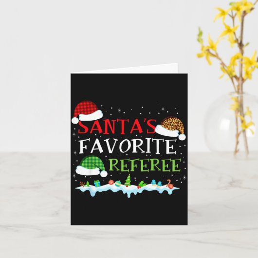 Santa's Favorite Referee Fun Christmas  Kaart (Gele Bloem)