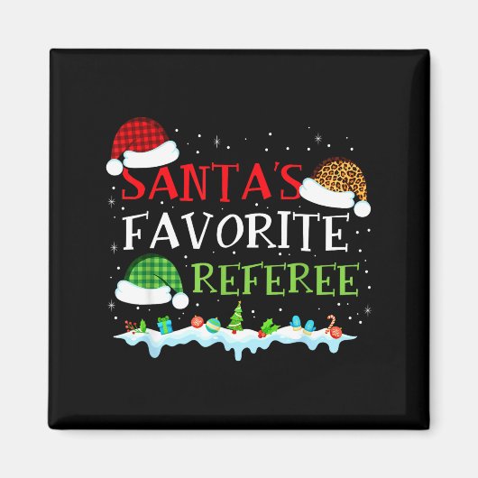 Santa's Favorite Referee Fun Christmas  Magneet (Voorkant)