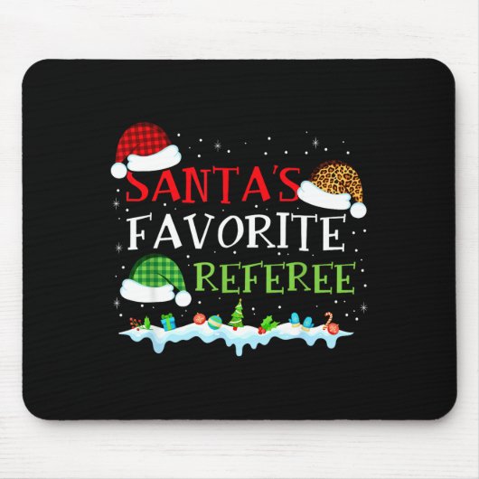 Santa's Favorite Referee Fun Christmas  Muismat (Voorkant)