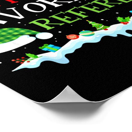 Santa's Favorite Referee Fun Christmas  Poster (Hoek)