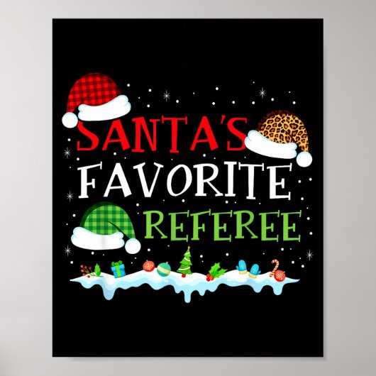 Santa's Favorite Referee Fun Christmas  Poster (Voorkant)