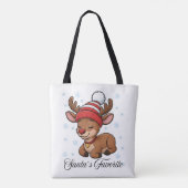 Santa's Favorite Reindeer Christmas All Tote Bag (Achterkant)