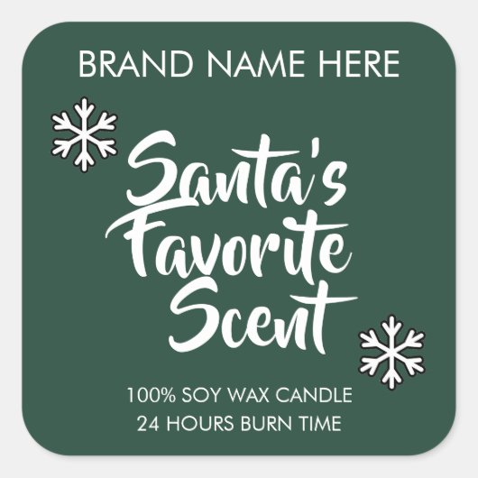 Santa's Favorite Scent | Modern Candle Labels (Voorkant)