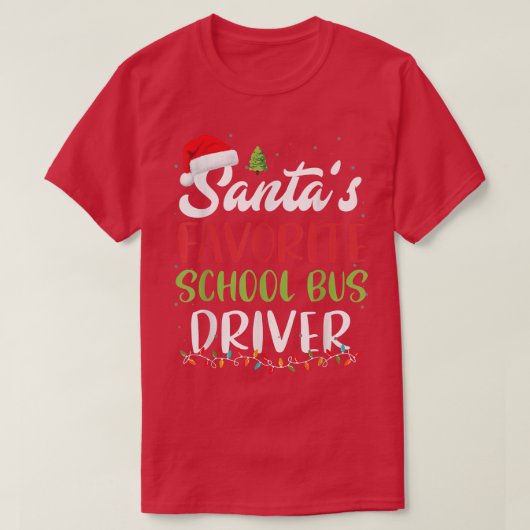 Santa's Favorite School Bus Driver Christmas Santa T-shirt (Design voorkant)