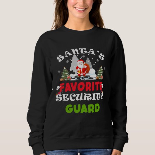 Santa's Favorite Security Guard Funny Christmas Gi Trui (Voorkant)