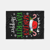Santa's Favorite Shopper Christmas Party  Fleece Deken (Voorkant (Horizontaal))