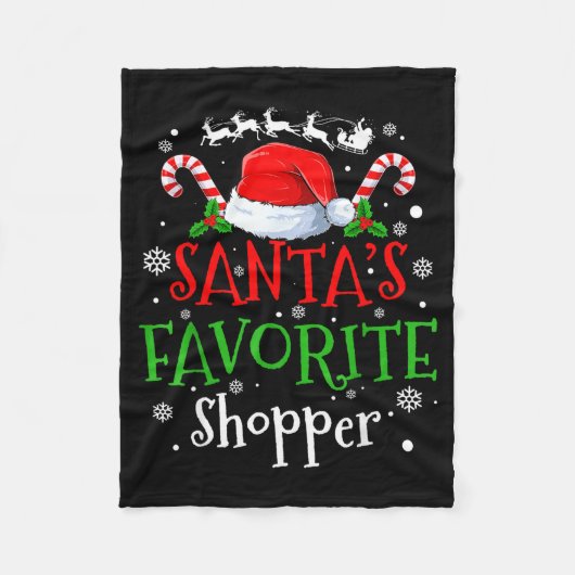 Santa's Favorite Shopper Christmas Party  Fleece Deken (Voorkant)