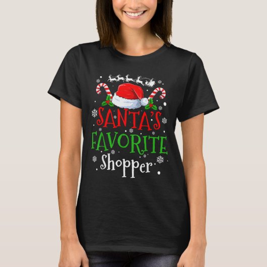 Santa's Favorite Shopper Christmas Party  T-shirt (Voorkant)