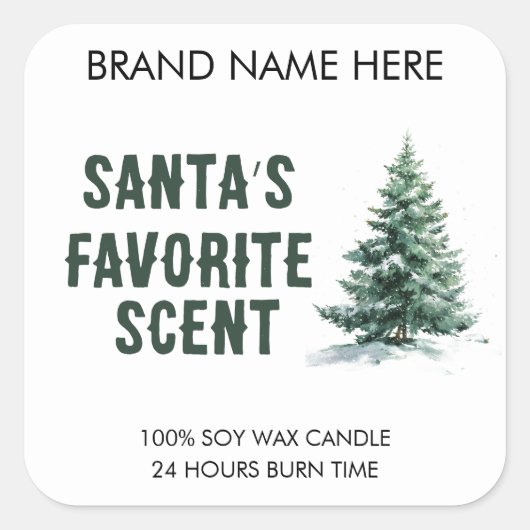 Santa's Favorite Smell | Modern Candle Labels (Voorkant)