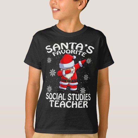Santas Favorite Social Studies Teacher Christmas T-shirt (Voorkant)
