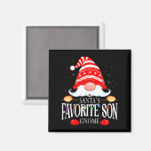 Santas Favorite Son Gnome Matching Christmas Paja Magneet (Voorkant / Achterkant)