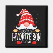 Santas Favorite Son Gnome Matching Christmas Paja Magneet (Voorkant)