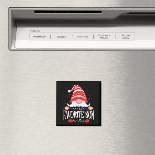 Santa's Favorite Son Gnome Matching Christmas Paja Magneet (Insitu (Vaatwasser))