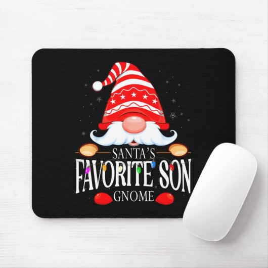 Santas Favorite Son Gnome Matching Christmas Paja Muismat (Met muis)