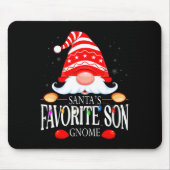 Santas Favorite Son Gnome Matching Christmas Paja Muismat (Voorkant)