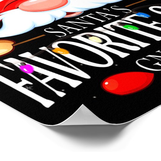 Santas Favorite Son Gnome Matching Christmas Paja Poster (Hoek)