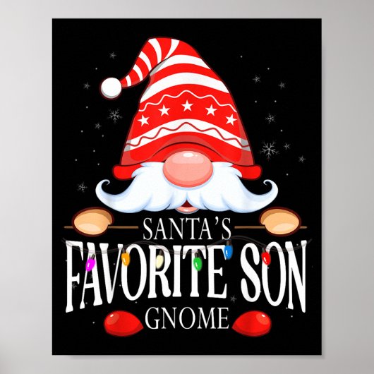 Santa's Favorite Son Gnome Matching Christmas Paja Poster (Voorkant)