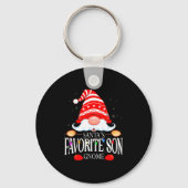 Santas Favorite Son Gnome Matching Christmas Paja Sleutelhanger (Voorkant)