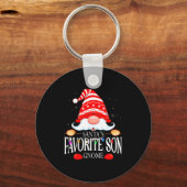 Santas Favorite Son Gnome Matching Christmas Paja Sleutelhanger (Voorkant)