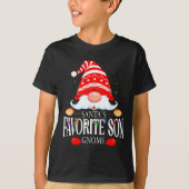 Santas Favorite Son Gnome Matching Christmas Paja T-shirt (Voorkant)