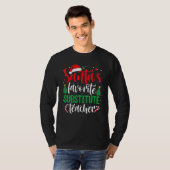 Santa's Favorite Substitute Teacher Christmas Sant T-shirt (Voorkant volledig)