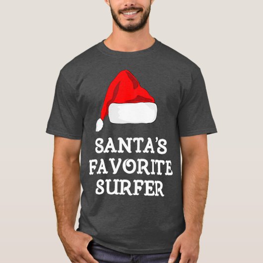 Santas Favorite Surfer Funny kerstcadeSurf T-shirt (Voorkant)
